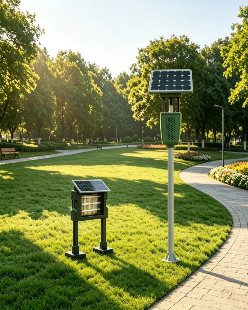 Solar-Powered Physical Pest Control for Outdoor Spaces