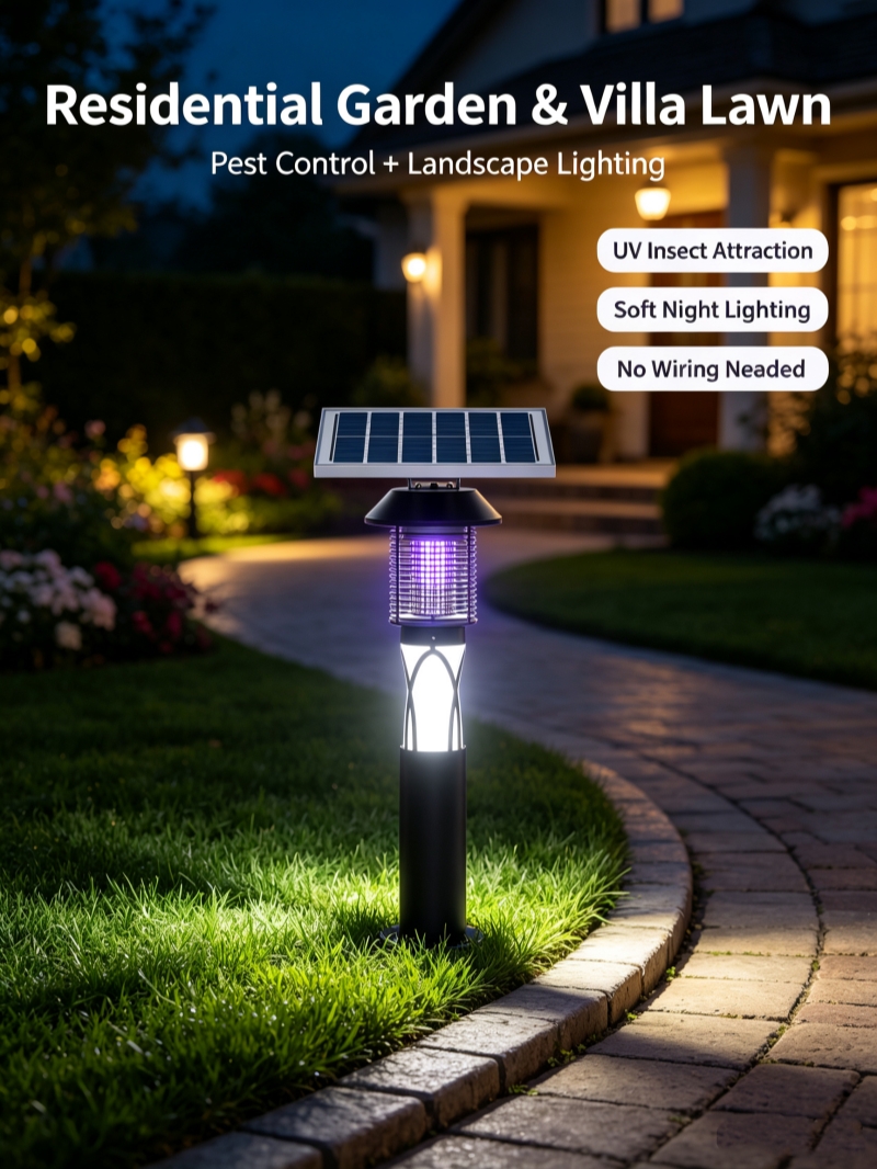 Solar Lawn Mosquito Killer PZ-2510 external solar panel with IP65 housing