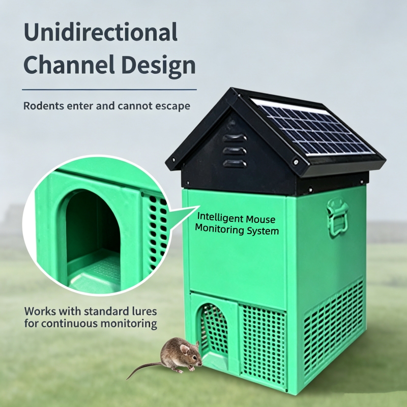 Smart rodent monitoring system with solar power and AI rodent identification