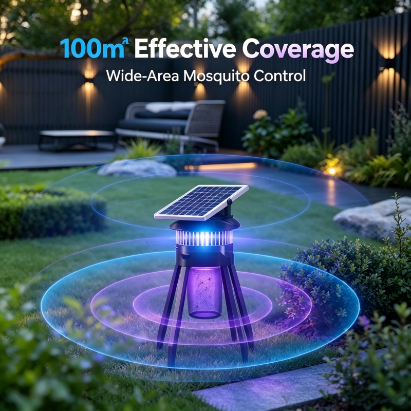 solar suction insect trap for gardens and farms